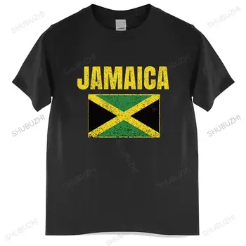 Хлопковая футболка, мужские летние топы с флагом Ямайки, винтажная подарочная футболка в стиле Ямайки, мужская брендовая футболка большего размера