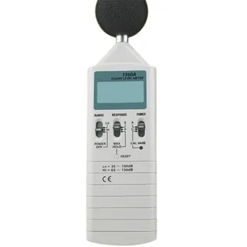 Цифровой измеритель уровня звука TES-1350A с разрешением 0,1 дБ, функция максимального удержания, разъемы для выхода AUX