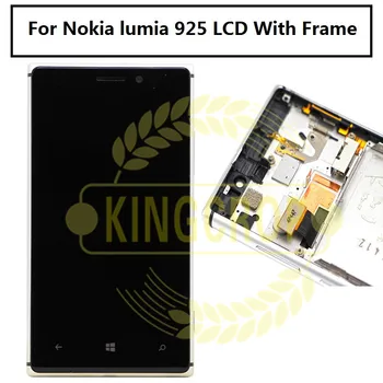 Черный Для Nokia lumia 925 ЖК-дисплей, сенсорный экран с цифровым преобразователем, полная замена сборки, для Nokia 925 ЖК-дисплей с рамкой