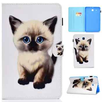 Чехол для Samsung Galaxy Tab E 9,6 дюймов SM T560 Case Cat Puppy Stand Чехол для планшета Samsung Galaxy Tab E T561 9,6 