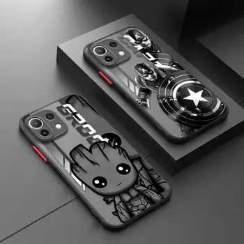 Чехол для Телефона Marvel Iron Man Groot Для Xiaomi Poco X3 NFC M3 M5 M5s F3 Pro 13 12 12X12T 11 11X9T 10T Lite Note 10 Матовая Крышка