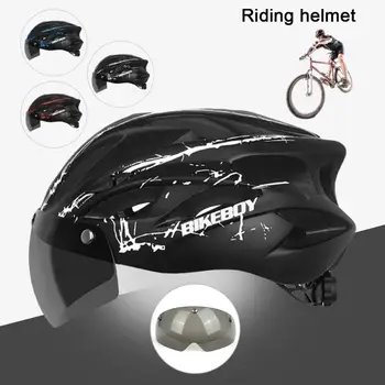 Шлем для горного велосипеда, мотоциклетный шлем Унисекс, безопасный Со съемными магнитными очками, Сверхлегкий Велосипедный шлем, велосипедное снаряжение