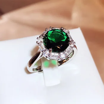 Элегантные кольца с зеленым кубическим цирконием, женские Простые и элегантные кольца на годовщину свадьбы, женские кольца, новые модные украшения