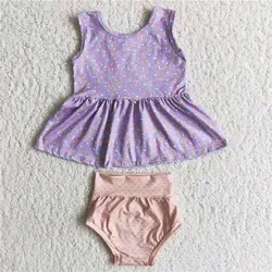 Яркое платье Комбинезон Рубашка для девочек Горячая распродажа детской одежды Bummies Outfits Оптовая Продажа детской бутиковой одежды