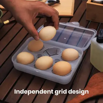 Ящик для хранения яиц Прозрачный видимый контейнер для яиц Дизайн 6 Сеток Портативная подставка для яиц для пикника на открытом воздухе для кухни