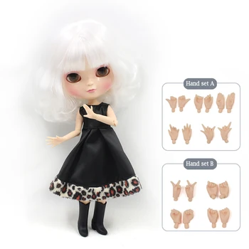 № 136 Милая кукла ICY joint с белыми волосами, артикуляцией тела, включая набор для рук AB Подарок для девочек